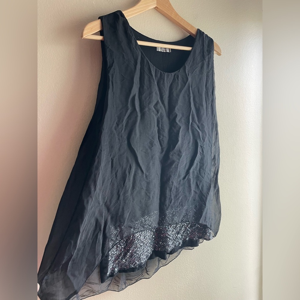 GiGi Moda Women Black Sequins Tank Top Size Medium - Picture 4 of 10